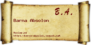 Barna Absolon névjegykártya