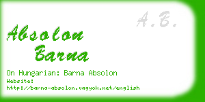 absolon barna business card